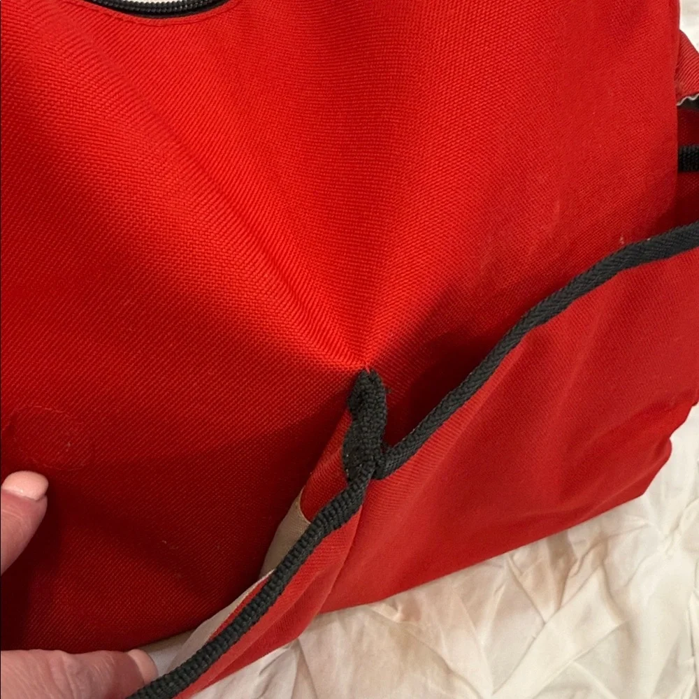 Skip Hop Red Canvas Shoulder Baby/Diaper Tote with Multi Front/Inner Pockets
